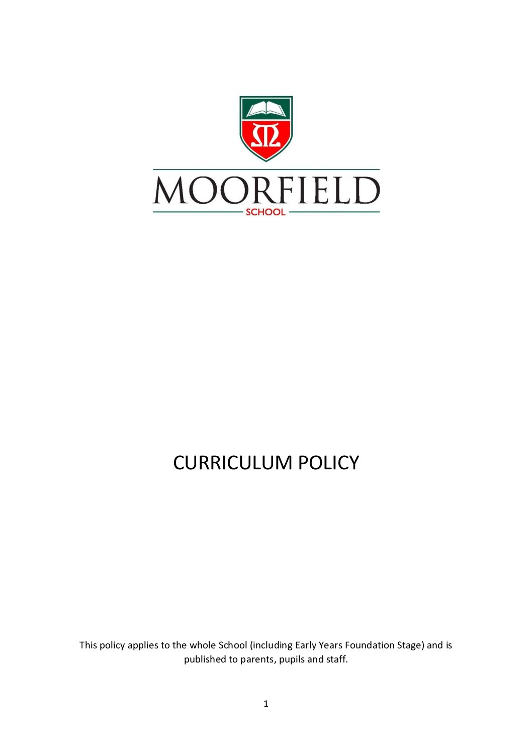Curriculum Policy 2026