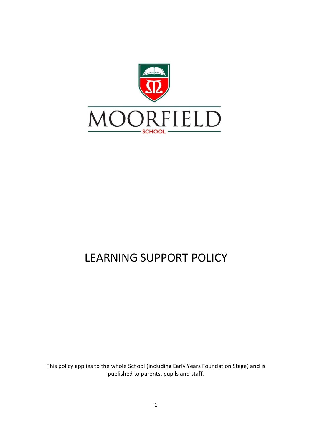 Learning Support Policy 2026