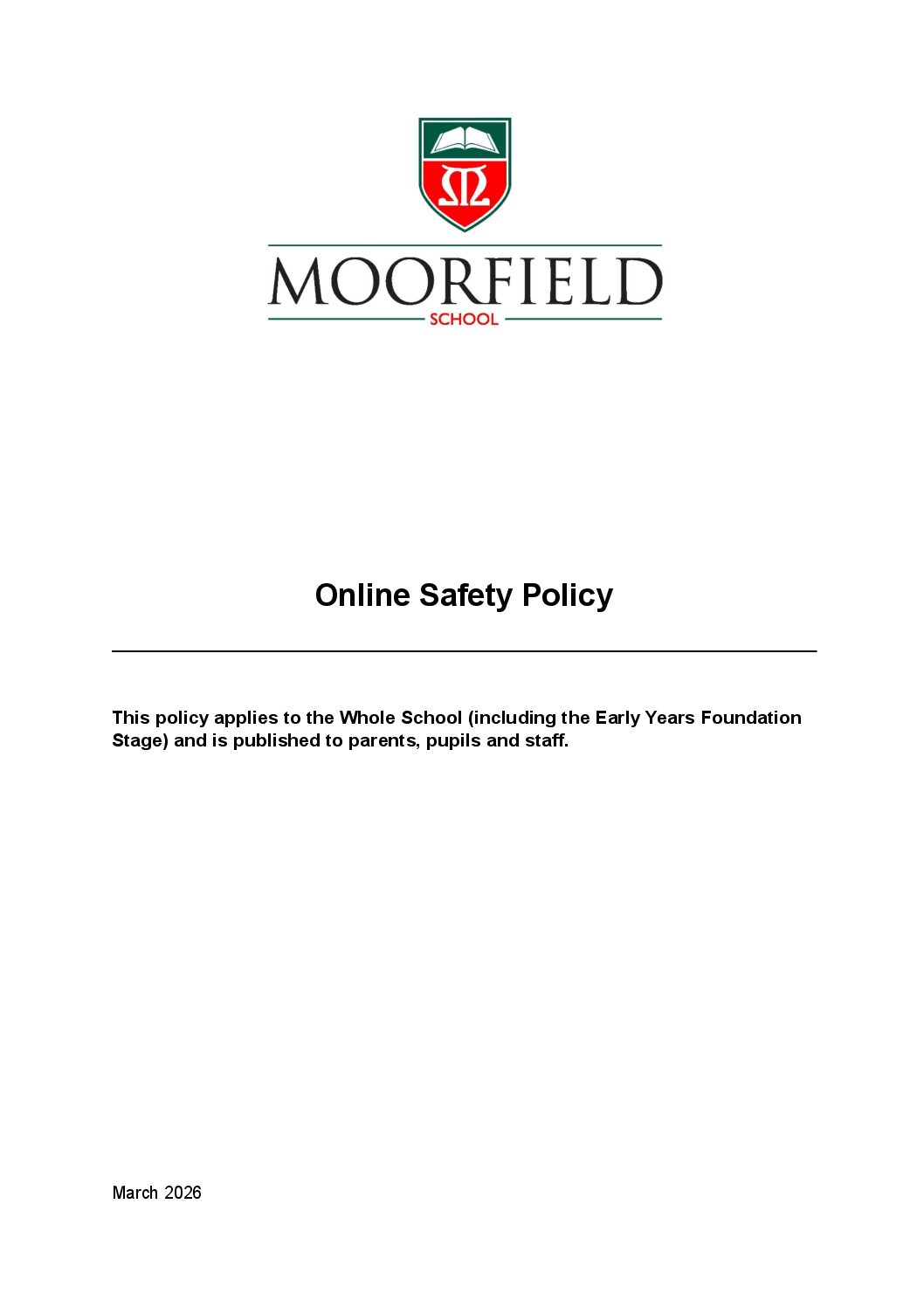 Online Safety Policy 2026