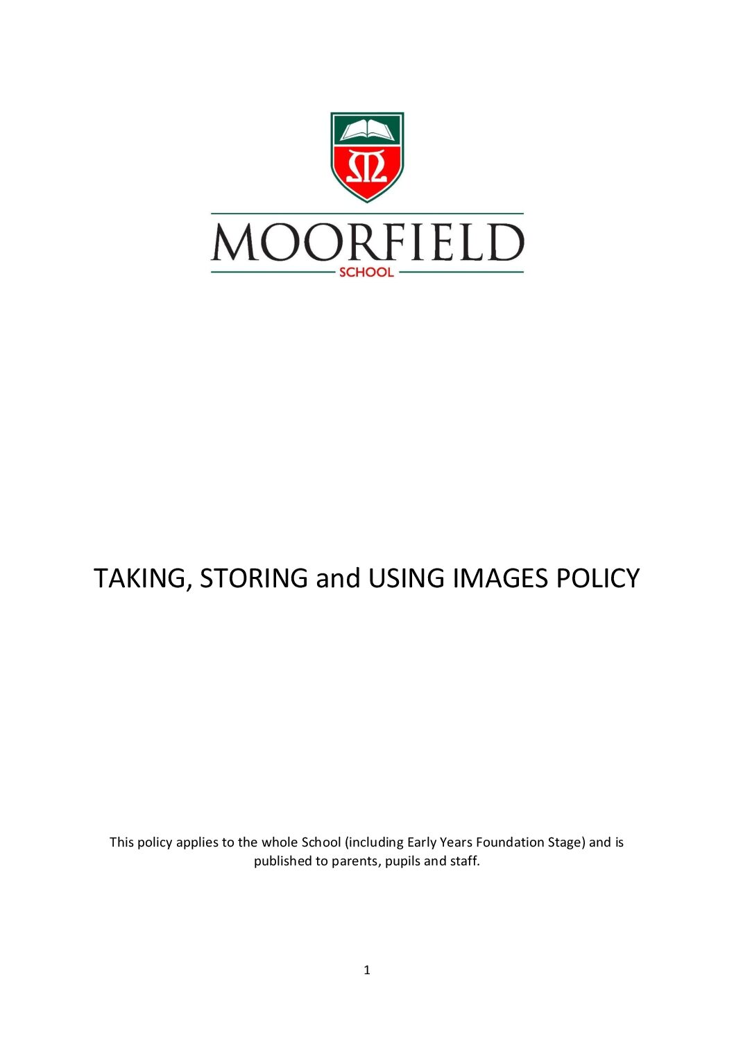 Taking, Storing, Using Images Policy 2026
